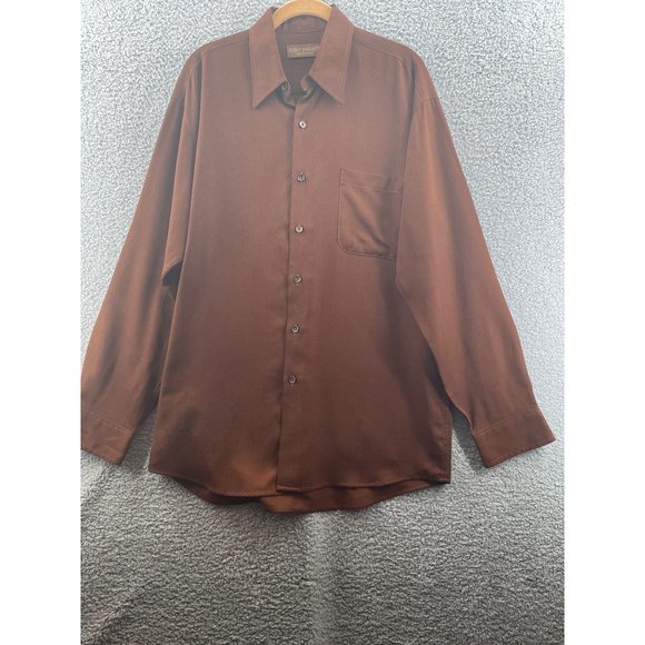 Robert Barakett Burnt Bronze With Texture Men's Dress Shirt Size Medium - Picture 2 of 9